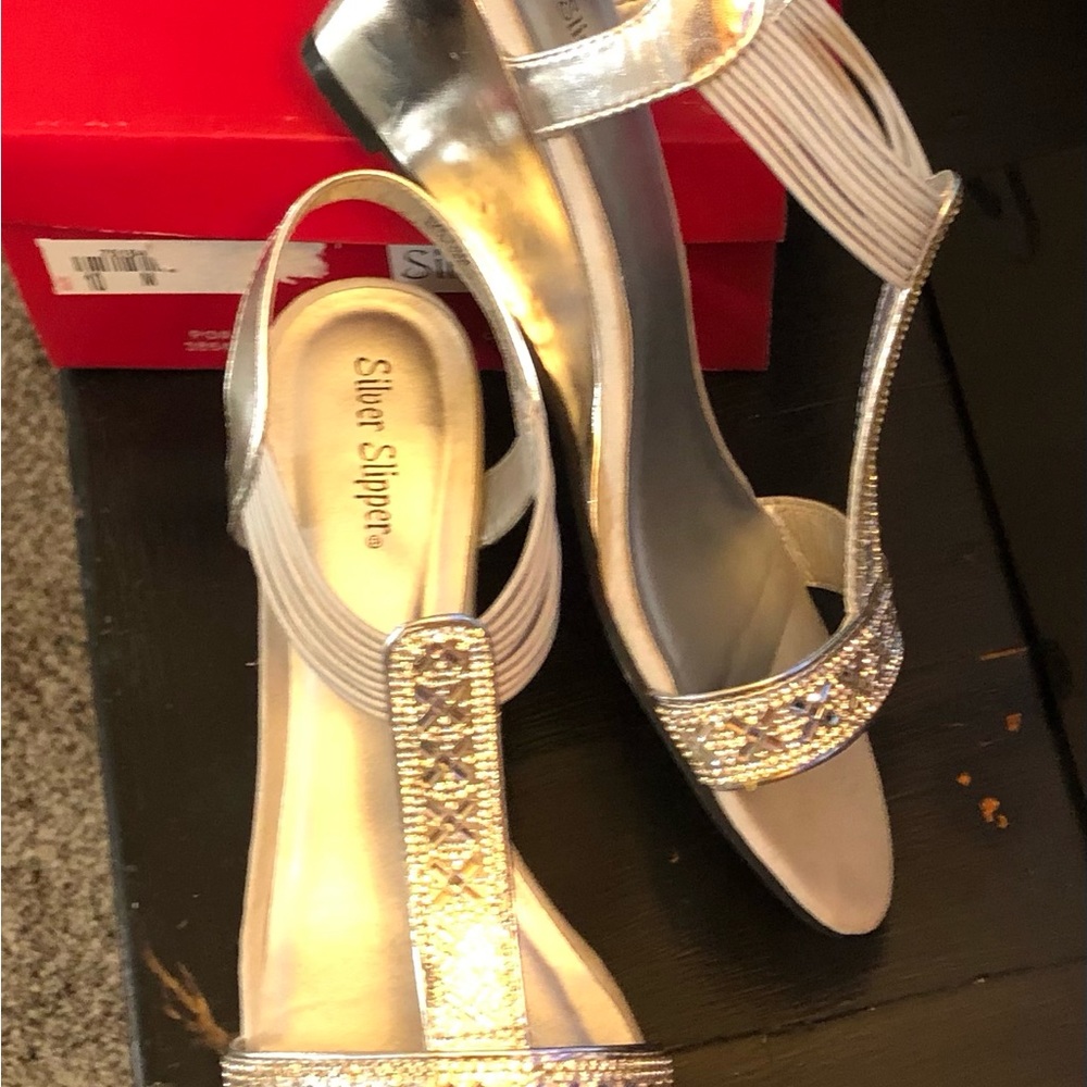 Silver Slipper Sandals